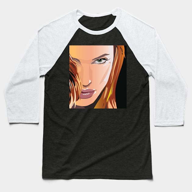 Angelina Jolie Baseball T-Shirt by PulsePeople